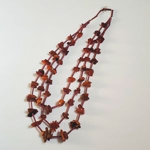 Vintage amber mix nuggets necklace